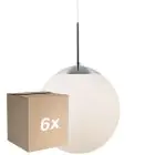 Mehrfachpackung 6x Nordlux Pendelleuchte Cafe 30 E27 Silber - Glas | Max. 25W